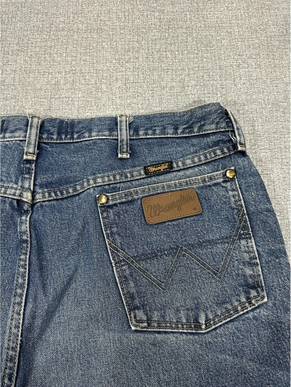Wrangler George 37x31 Strait Jeans Cowboy Cut Men Blue Denim Straight Leg